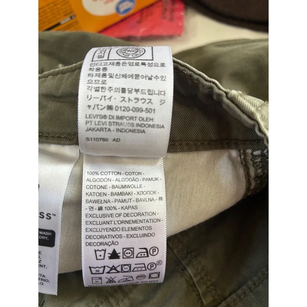 Levis 94 Baggy Cargo Pants Olive Green Womens 30 Wide Leg Utility Streetwear - Picture 4 of 9